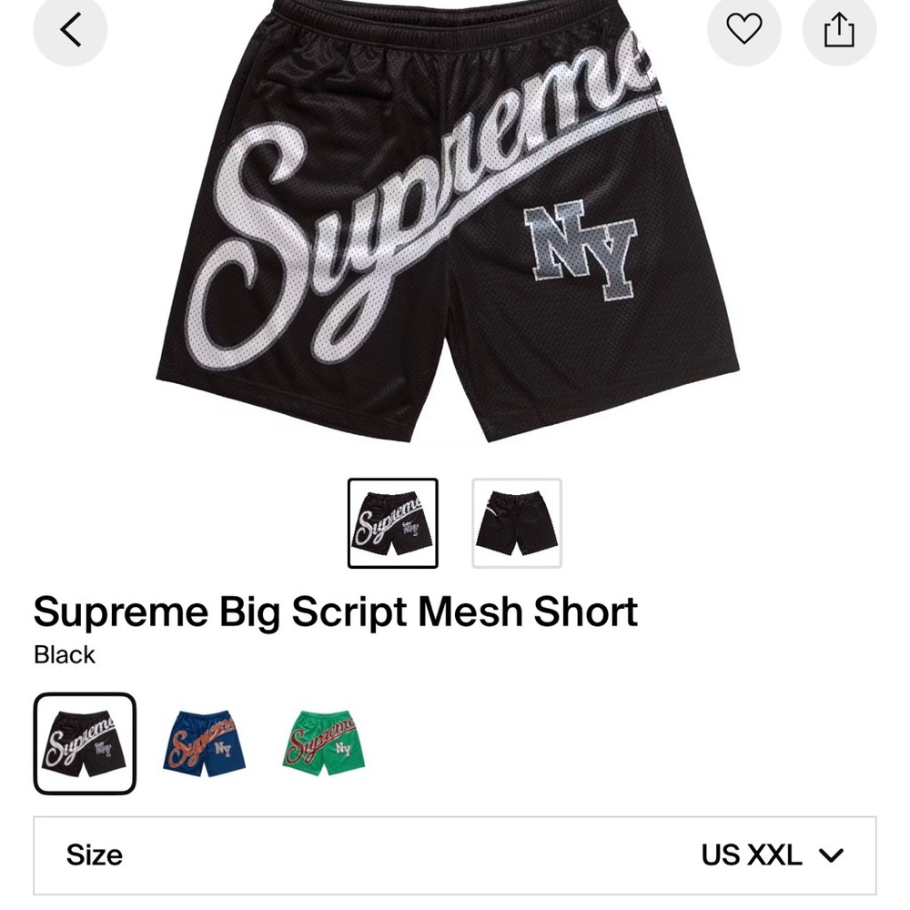 Supreme Black Athletic Shorts with Script Design